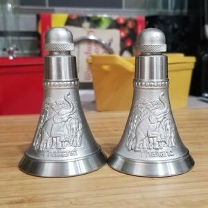 Vintage Thailand Co. Oriental Pewter Elephant Salt & Pepper Shakers‎ 3"